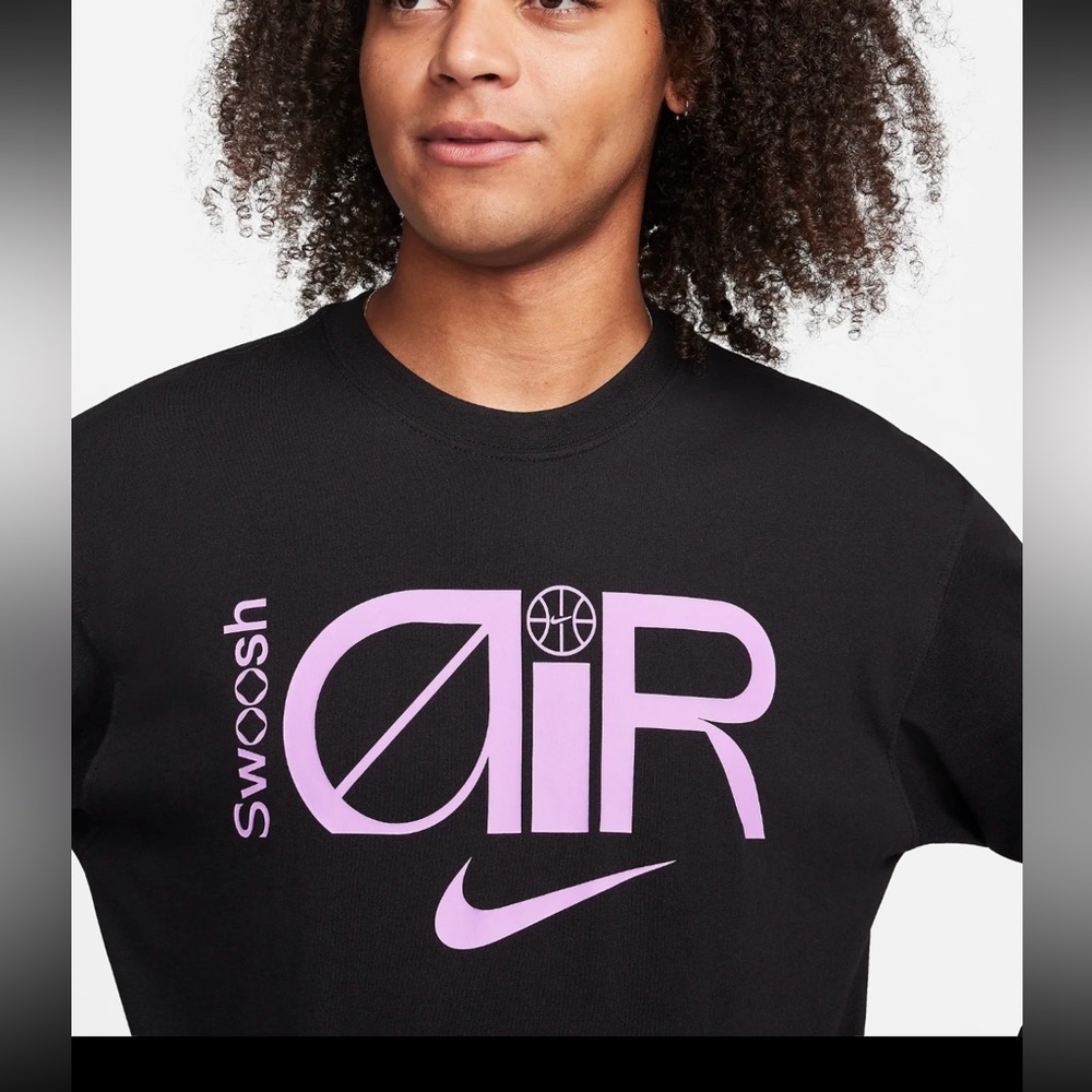 Nike Black and Pink Swoosh Air T-Shirt